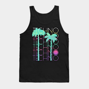 TECHNO  - Palm Trees (Blue/Pink) Tank Top